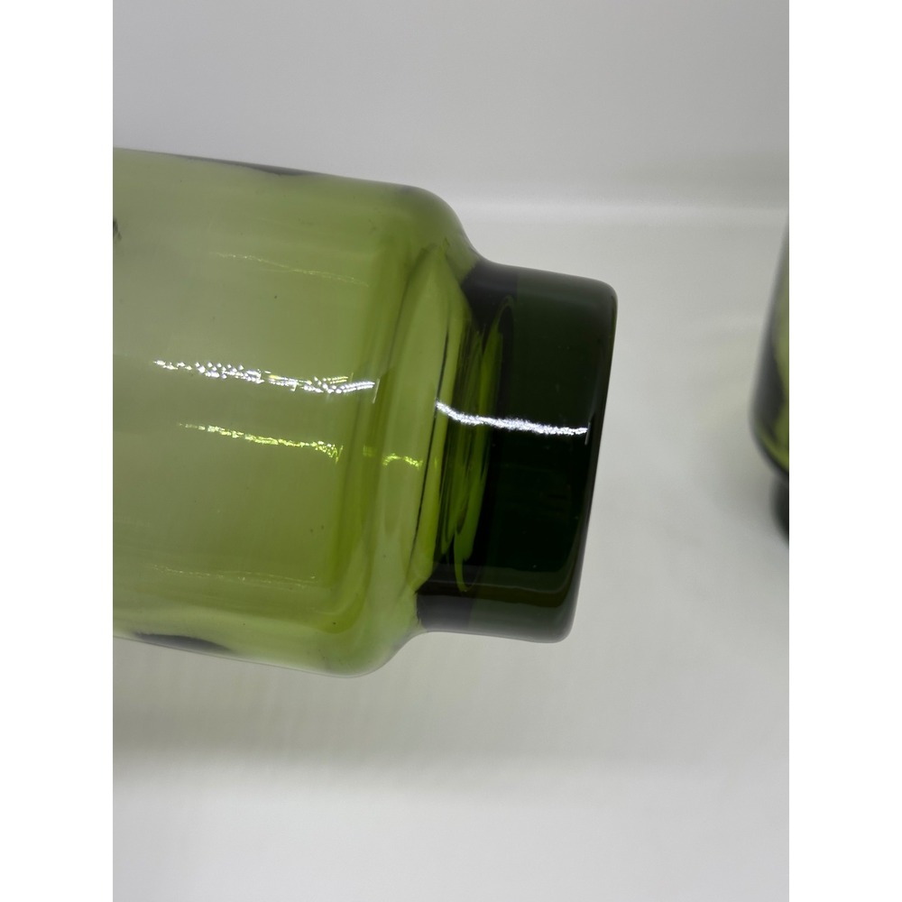 VTG Libbey Glass Olive Green Avocado MCM Stacking Pedestal Highball Tumbler Set - Picture 4 of 7